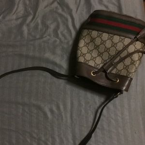 Gucci Shoulder Bag GG Print Red Green Red